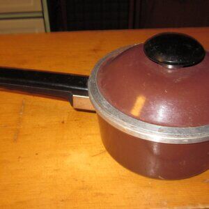 vtg club aluminum heavy cast aluminum brown dome lid saucepan small 1 qt